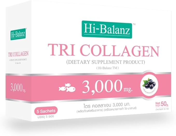 Hi-Balanz TRI Collagen 3000 mg. 5 Packets / 10 Grams per Packet