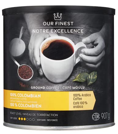 Our Finest 100% Colombian Medium Roast Ground Coffee 907g/32oz. {Imported from Canada}