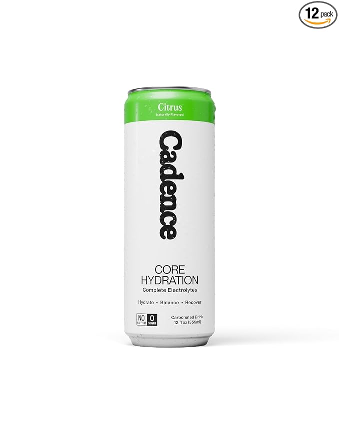 Cadence Electrolyte Drink - Citrus Flavor 355ml x 12 | Science-Backed Hydration | Zero Sugar Zero Caffeine | Sodium Potassium &amp Magnesium for Performance &amp Recovery