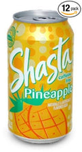 Shasta Pineapple Soda | Juicy Tropical Pineapple Flavor | Caffeine-Free Soft Drink | 12-Pack of 12oz Cans | Bright Sweet and Perfectly Fizzy Refreshment