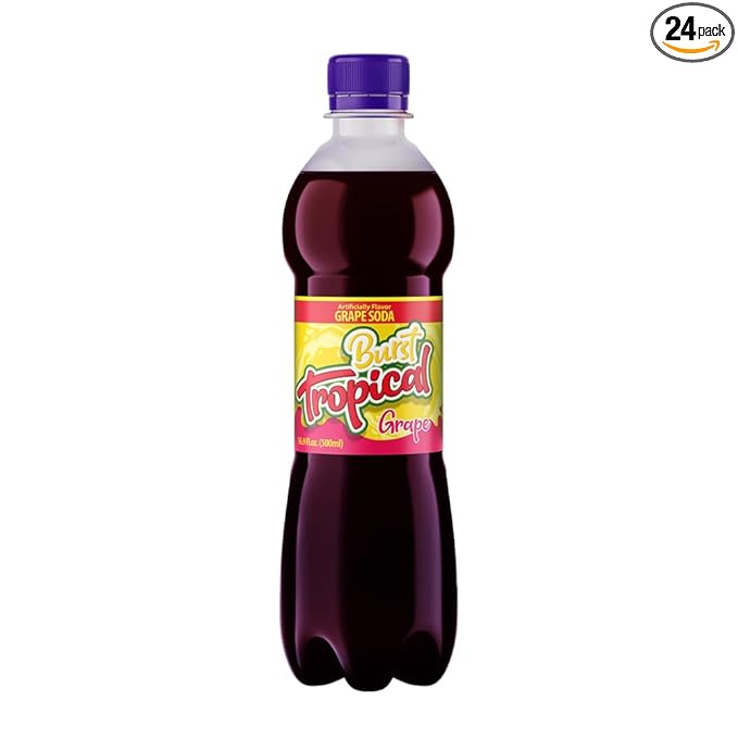 Burst Tropical Natural Grape Flavor 500mL / Bebida Natural de Uva Tropical 500mL (24)