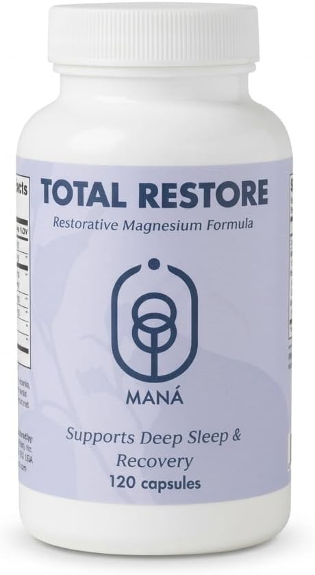 Total Restore Premium Magnesium Blend – Natural Sleep Aid Overnight Recovery – 800mg Magnesium Glycinate Taurate &amp Malate – Melatonin-Freek Best Sleep aids for adults120 Capsules