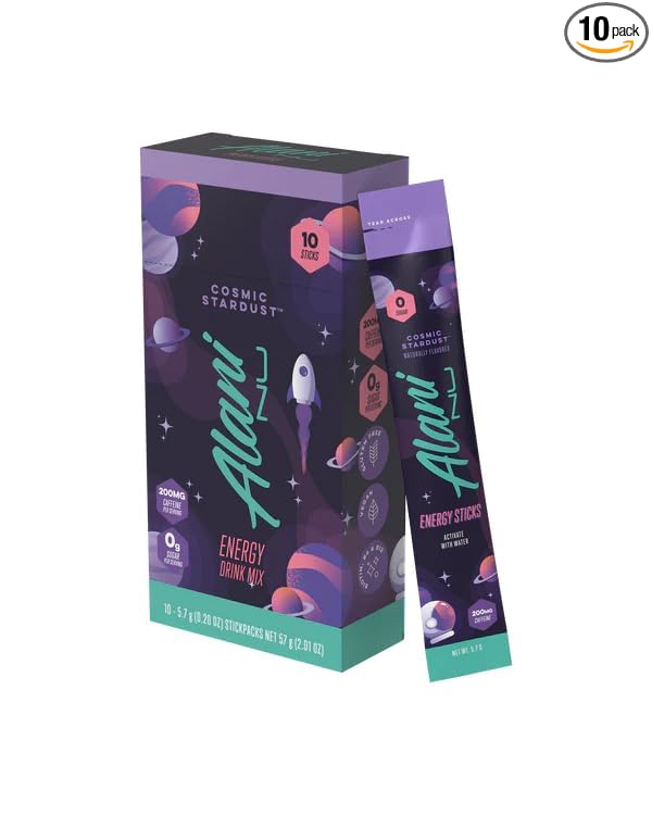 Alani Energy Drinks Mix Variety Pack (Pack of 10) | COSMIC STARDUST Flavor | Sugar-Free Low-Calorie Energy Boost Drink | Product delivered exactly as depicted in the images