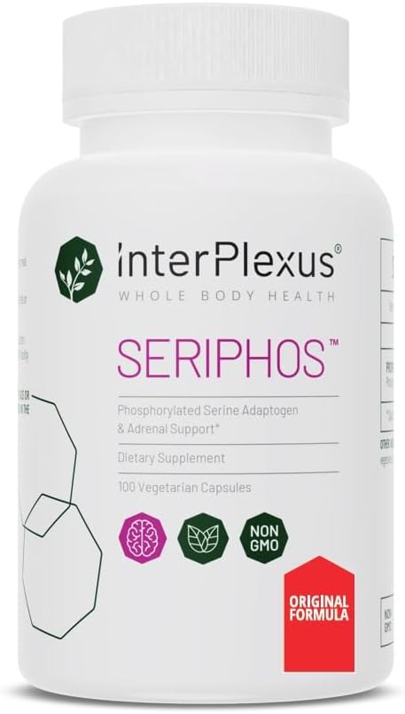 Seriphos - Phosphorylated Serine Adaptogen - Cortisol Supplement - Helps Cognitive Function Gluten Free Dairy Free Soy Free - 100 Capsules