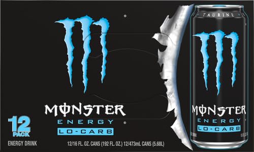 Monster Energy Lo-Carb Monster Low Carb Energy Drink 16 Ounce | Pack of 12