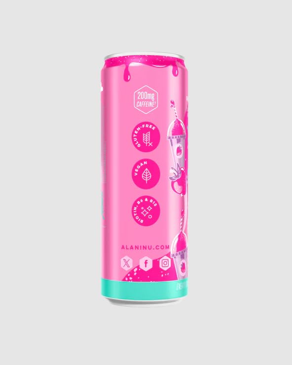 Alani Cotton Candy Energy Drinks sugar free low calorie energy drinks 12 Fl Oz Cans (12 Fl Oz (Pack of 6) Pink Slush)