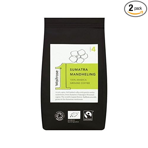 Organic Sumatra Mandheling Ground Coffee Waitrose 227g - Pack of 2