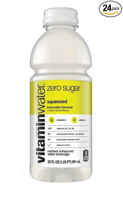 Vitamin Water Zero Squeezed Lemonade 20 oz bottle - Pack of 24