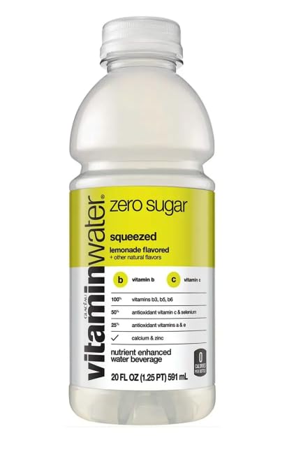 Vitamin Water Zero Squeezed Lemonade 20 oz bottle - Pack of 24