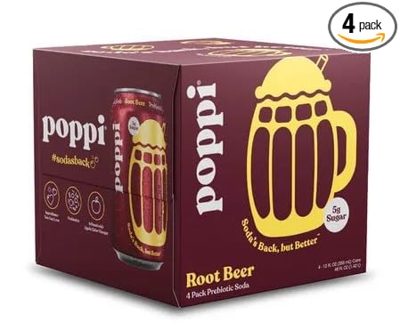 Prebiotic Soda Beverage with Apple Cider Vinegar Seltzer Water and Fruit root beer 12 Fl Oz 4pack new!