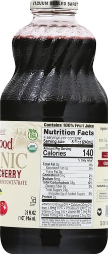 Lakewood Organic Pure Cherry Tart Juice 32 oz (Pack of 4)