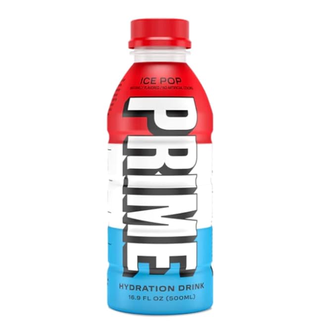 Prime Hydration Sports Drink Variety Bundle - Lemon Lime Tropical Punch Blue Raspberry Strawberry Melon &amp Ice Pop (Pack of 5) - 16.9 Fl Oz By CentaCure and Free Sticker!
