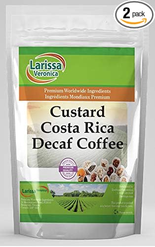 Custard Costa Rica Decaf Coffee (Gourmet Naturally Flavored Whole Coffee Beans) (8 oz ZIN: 550945) - 2 Pack