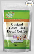 Custard Costa Rica Decaf Coffee (Gourmet Naturally Flavored Whole Coffee Beans) (16 oz ZIN: 550946) - 3 Pack
