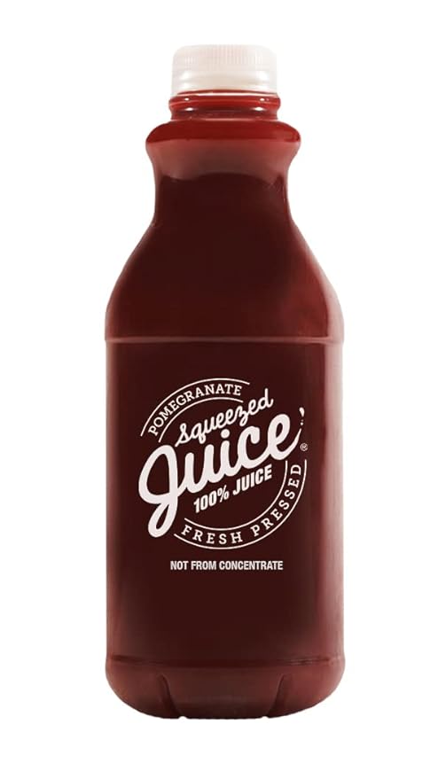 Squeezed Juice 100% Pomegranate Juice 32 fl oz 6 Pack Bottles | HPP Pasteurized | Not from Concentrate | Fresh Pressed | California Fruit Juice