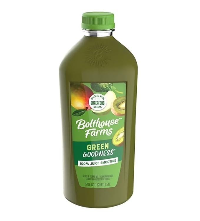 Bolt house Farm Green Goodness 100% Fruit Juice Smoothie | 52 oz (Pack of 3)