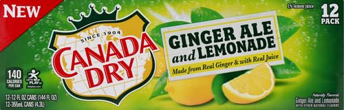 Canada Dry Ginger Ale and Lemonade 12 fl oz cans (pack of 12)