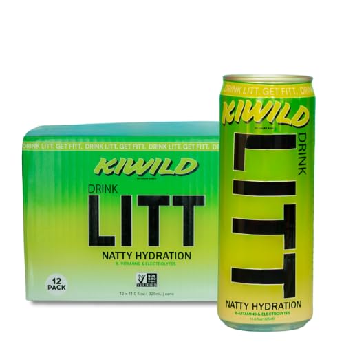 DRINK LITT KIWILD | KIWI | Natty Hydration | Natural Electrolytes | B Vitamins | 11 oz (Pack Of 12)