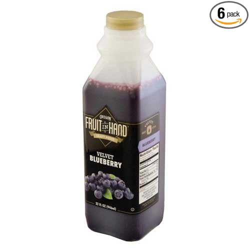 Fruit in Hand Blueberry Velvet Craft Puree 32 Fluid Ounce -- 6 per case.