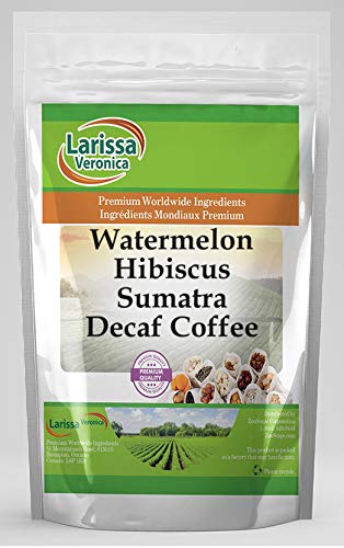 Watermelon Hibiscus Sumatra Decaf Coffee (Gourmet Naturally Flavored Whole Coffee Beans) (8 oz ZIN: 568048)