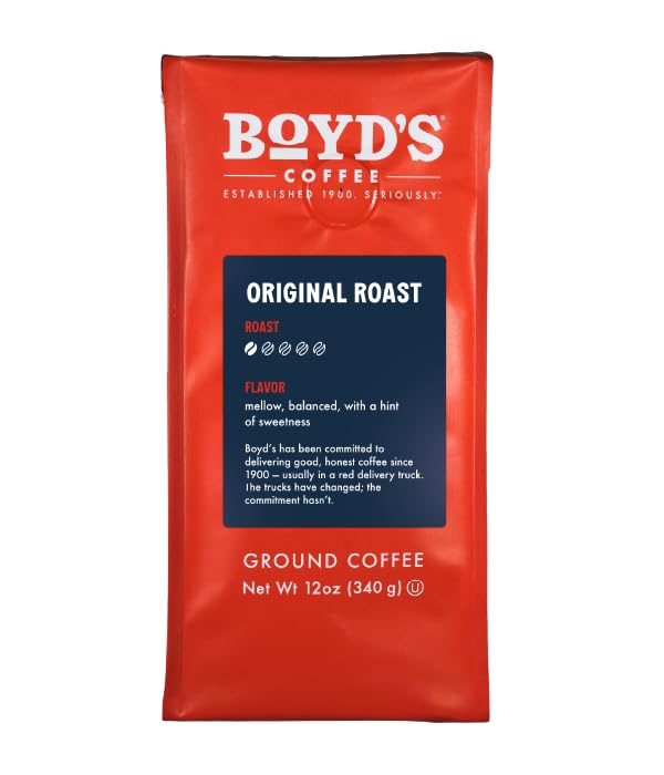 Boyd's Original Roast Ground Coffee Medium Roast 100% Arabica Coffee 12 Ounce (Pack of 6)
