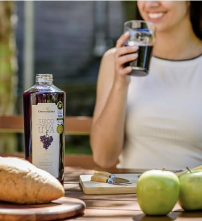 Suco Tinto de Uva Integral Brasileiro Casa Madeira 1L | Pack of 2x1L | 100% Brazilian Grape Juice