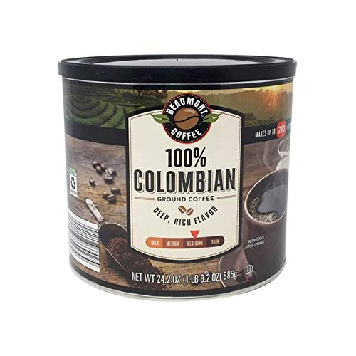 Beaumont 100% Colombian Deep Rich Med-Dark Ground Coffee - (24.2 oz)