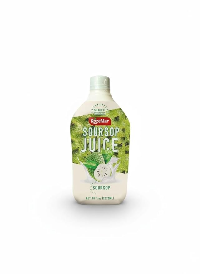 Rozemar Soursop Juice | Tropical Soursop Beverage | Rich Flavor Superfruit Drink | 70 fl oz Bottles | Pack of 9