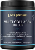 Multi Collagen Peptides Types I II III V &amp X Hydrolyzed Protein Powder – Grass-Fed Blend with Digestive Enzyme – for Skin Hair Nails Joints &amp Gut Health Unflavored