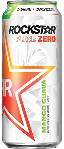 Rockstar Pure Zero Energy Drink Variety- Grape Mandarin Orange#TMGS Fruit Punch- 16fl.oz. (Pack of 16)