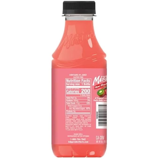 Mis-tic Vibrant Flavor Kiwi Strawberry Juice 16 fl oz - 12 Bottles (Pack of 12 Kiwi Strawberry)