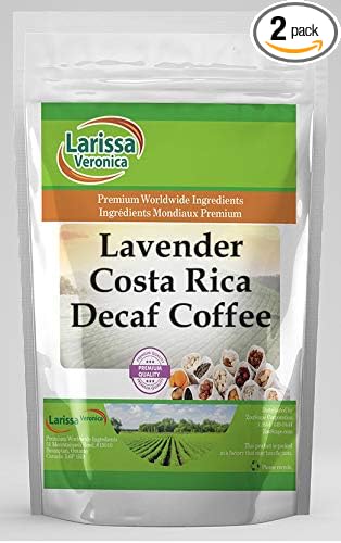 Lavender Costa Rica Decaf Coffee (Gourmet Naturally Flavored Whole Coffee Beans) (8 oz ZIN: 553545) - 2 Pack