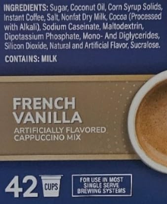 Victor Allen Indulgent French Vanilla Cappuccino Single Serve Cups BUNDLE - 42 Count w/ 5 RECIPES (Package May Vary)