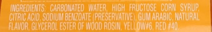 Fruit Flavored Sparkling Soda Pop Soft Drink 20oz Plastic Bottles (4pack Orange)