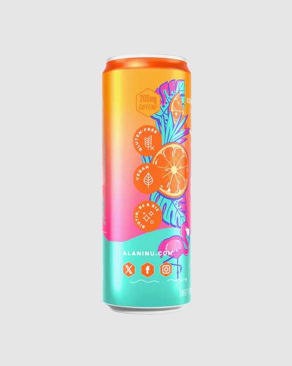 Alani Cotton Candy Energy Drinks sugar free low calorie energy drinks 12 Fl Oz Cans (12 Fl Oz (Pack of 12) Orange Kiss)