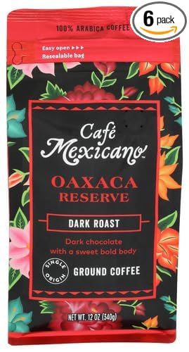 Cafe Mexicano Coffee Ground Oaxaca Dark 12 oz (Pack of 6)