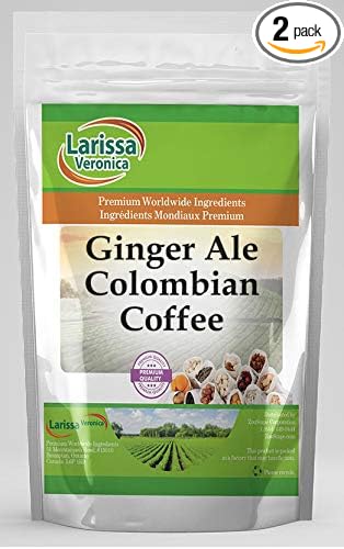 Ginger Ale Colombian Coffee (Gourmet Naturally Flavored Whole Coffee Beans) (4 oz ZIN: 551917) - 2 Pack
