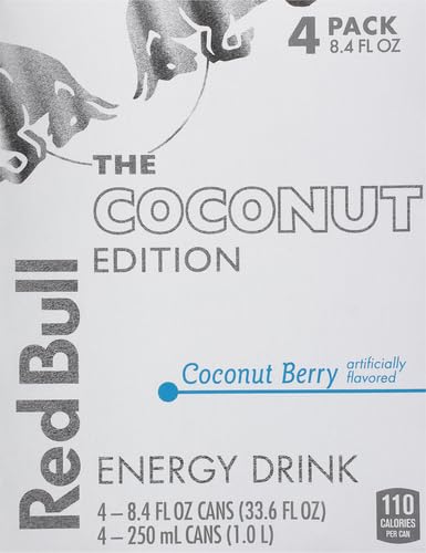 Red Bull Coconut Edition Energy Drink Coconut Berry with 80mg Caffeine plus Taurine &amp B Vitamins 8.4 Fl Oz Pack of 12 Cans
