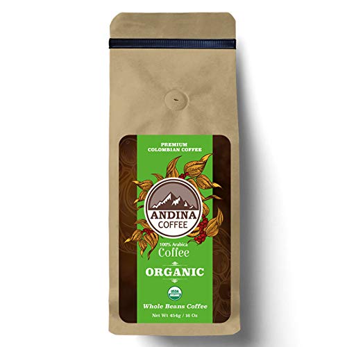 Andina Colombian Organic Medium Roast - Ground Coffee 100% Arabica (1 LB)