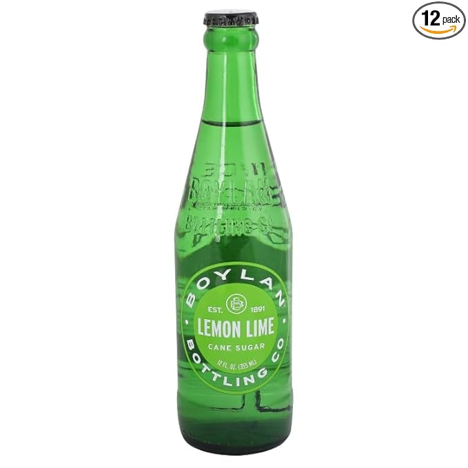 Boylan Bottling Craft Cane Sugar Soda - Lemon Lime 12oz Glass Bottle (12 Pack Lemon Lime)