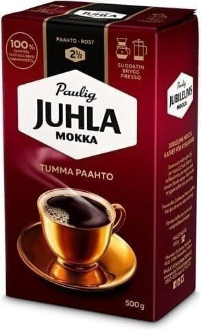 Paulig Coffee 4 packs 2kg 70oz Many kind set Fine Grind - Premium Filter Blend Ground Coffee - Bag Finnish Coffee - SOPOSOPO Box - Juhla Mokka