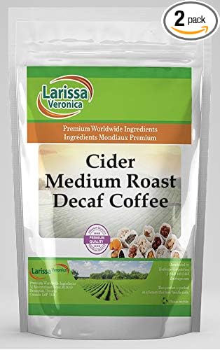 Cider Medium Roast Decaf Coffee (Gourmet Naturally Flavored Whole Coffee Beans) (16 oz ZIN: 549677) - 2 Pack