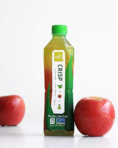 ALO Aloe Vera Juice Drink | CRISP - Pomegranate + Cranberry | 16.9 fl oz Pack of 12 | Plant-Based Drink with Real Aloe Pulp