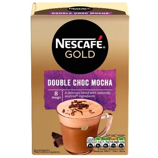 Instant Coffee Packets | Nescafé | Gold Double Choc Mocha 8 Pieces | Total Weight 5.22 ounce