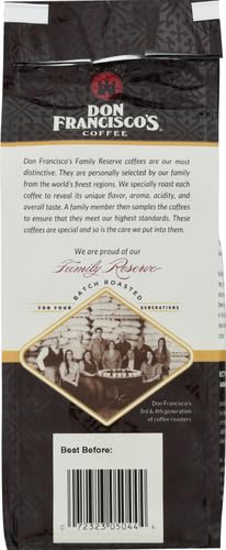 Don Francisco's Premium Vanilla Nut Medium Roast Ground Coffee - 100% Arabica Beans Perfect for Drip Pour Over and French Press - Carefully Sourced Family-Crafted Since 1870 (12 oz Bag)