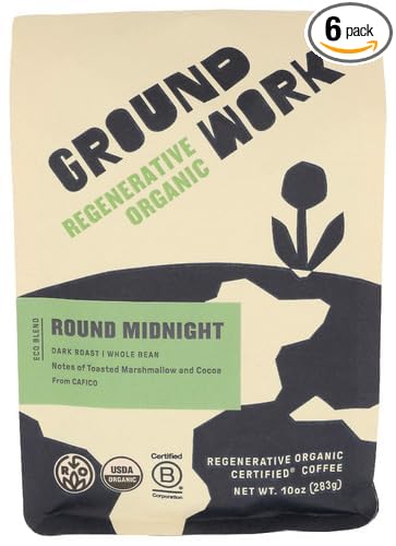 Groundwork Coffee Whole Bean Roast and Ground Medium Dark 10 oz (Pack of 6)