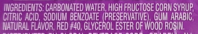 Fruit Flavored Sparkling Soda Pop Soft Drink 20oz Plastic Bottles (4 pack Red Fruit Punch)