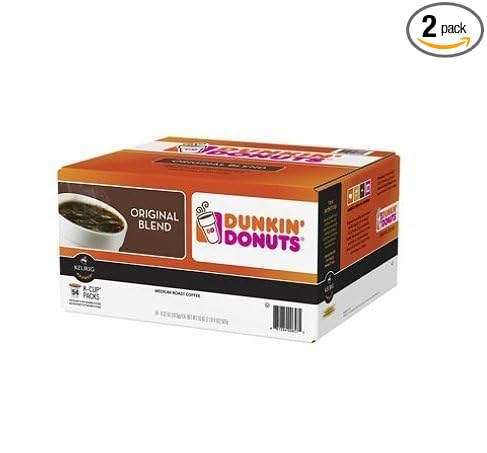 Dunkin Donuts Original Blend Pods K-Cup Pods Pack Of Two (108 Count)