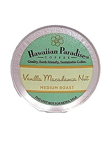Hawaiian Paradise Coffee Vanilla Macadamia Nut Single Serve Cups 108 Count Loose Cups - Medium Roast - Compatible with Keurig K-Cup Brewers