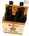 Maple Root Beer Soda Fire Brewed Craft Soda Naturally Flavored 4 Glass Bottles 64 oz